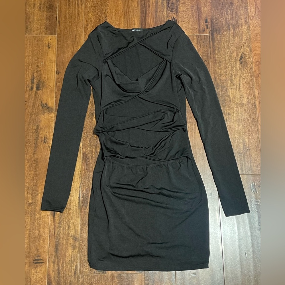 Pretty Little Thing Black Twisted Dress Size 6
